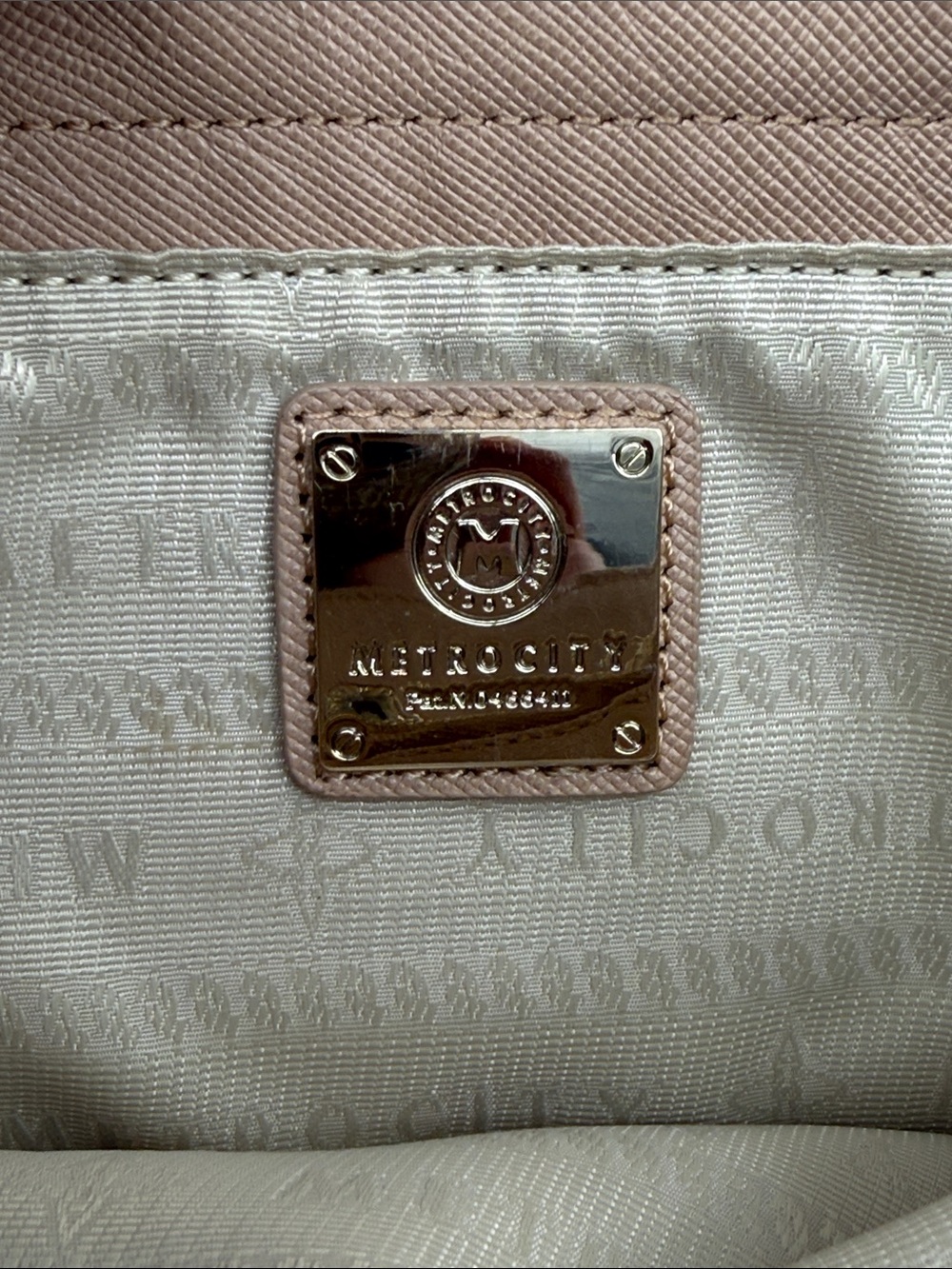 Metro city Structured Blush Satchel with Cream Trim and Tassel Accent - Picture 12 of 15